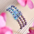 Blaue Iris | Silber | Glühwürmchen-Glasbär-Armband
